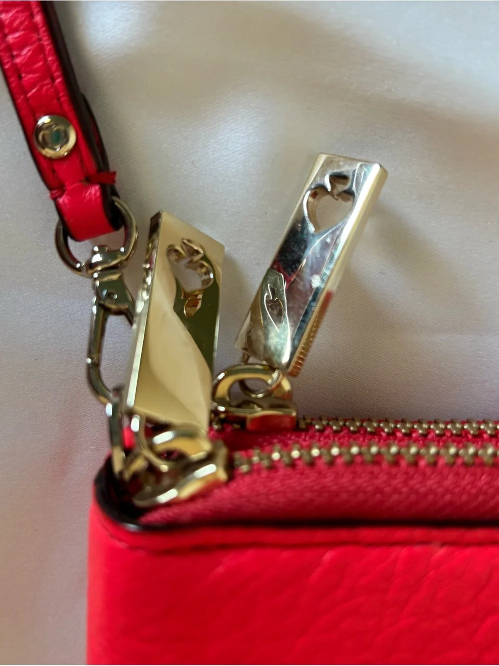 kate spade Coral Pebbled Leather Double Zip Continental Wallet Wristlet